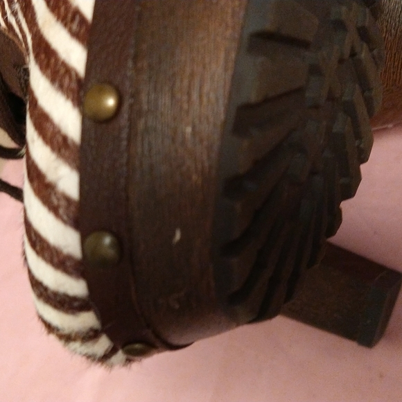 Sam Edelman brown striped leather heels Sz 5 🎁 - Picture 8 of 10